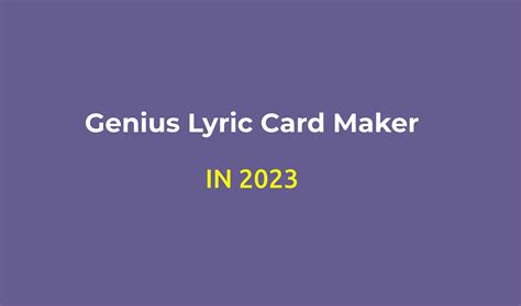 Print from your browser or download as PDF. . Genius lyrics card maker